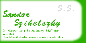 sandor szihelszky business card